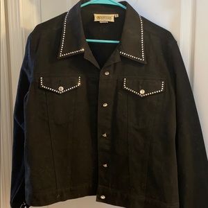 Black with rhinestone denim jacket